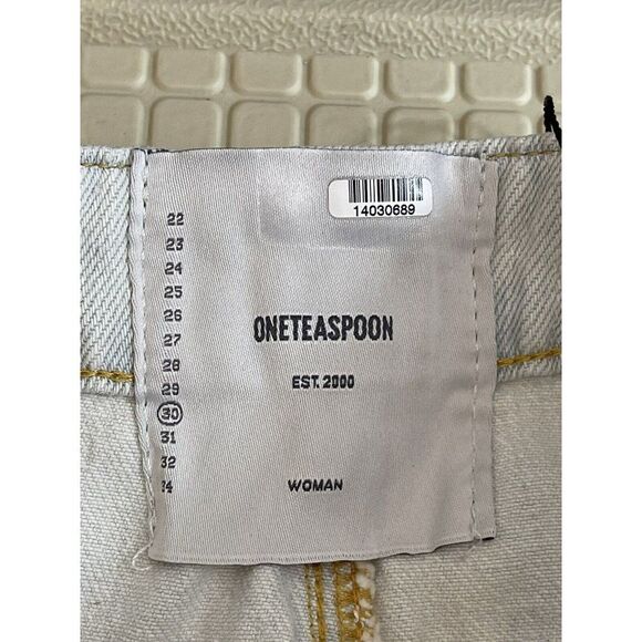 One Teaspoon Brando Y2K Mini NWT Denim Skirt High Rise Distressed Casual 30" - Picture 10 of 11